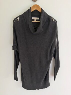 MICHAEL Michael Kors Cowl Neck Zip Detail Tunic Sweater M